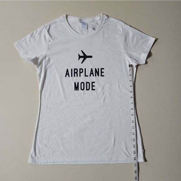 Airplane Mode Women's White Crewneck Short Sleeve Tee - Picture 6 of 8